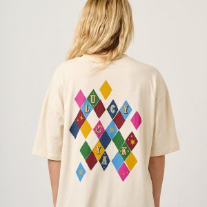 Benny - Organic Cotton Oversized Tee in Masquerade Tile