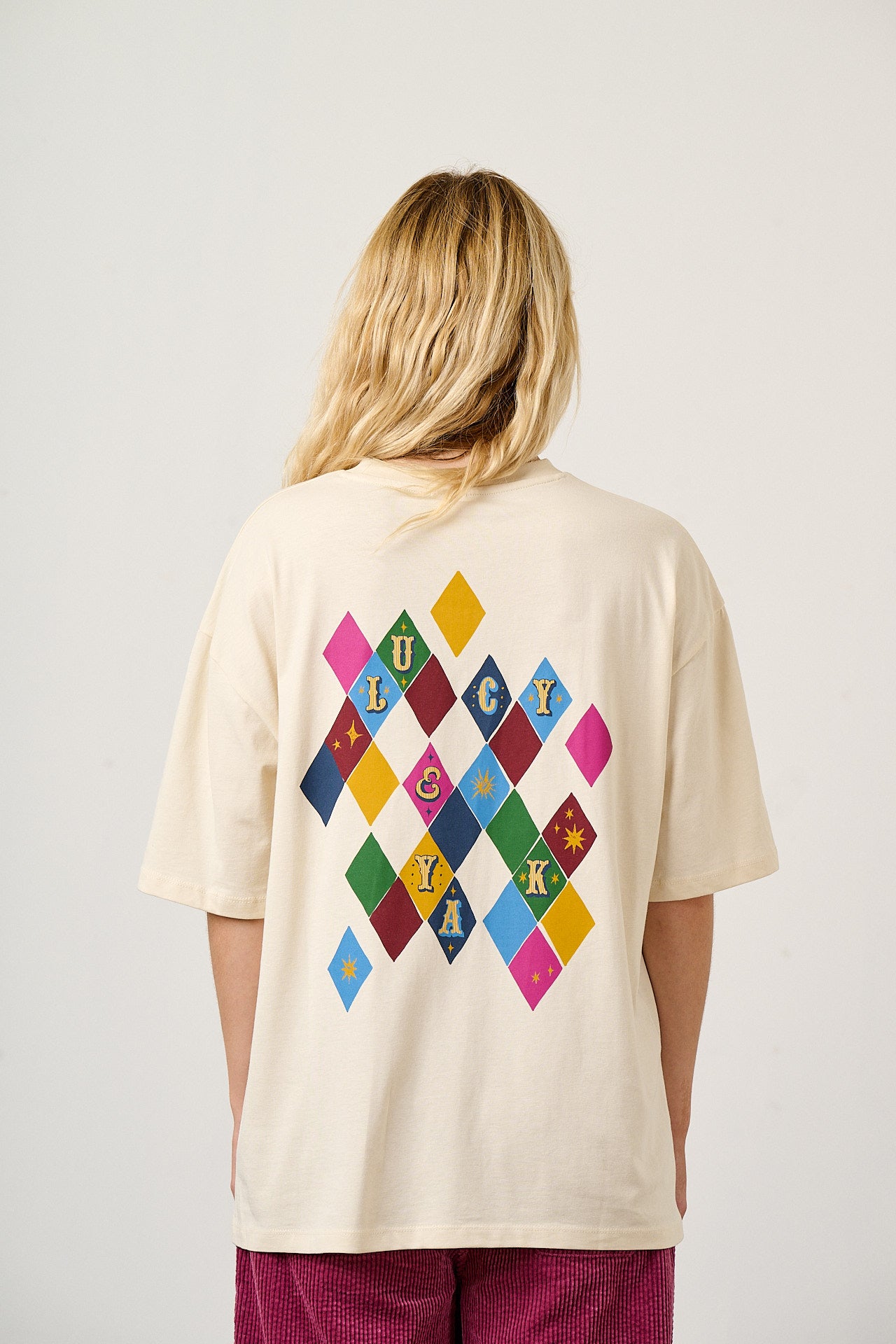 Benny - Organic Cotton Oversized Tee in Masquerade Tile