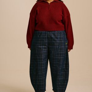 Obregon - Organic Cord Trousers in Woodland Check